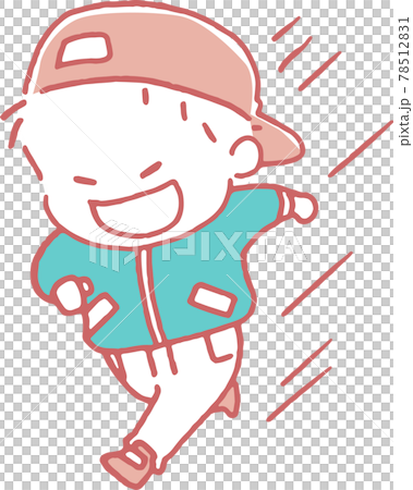 A cute manga-style illustration of a child running happily (line art pink) A cute manga-style illustration of a child running happily (line art pink) 78512831