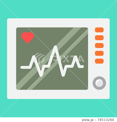 Ecg Machine flat icon, medicine 78513260