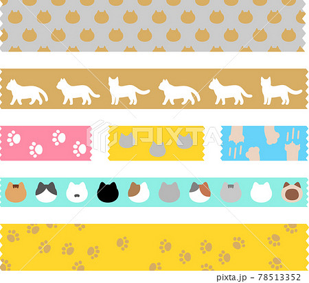 猫モチーフのマスキングテープのセット 78513352