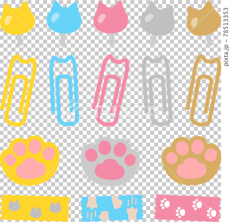 猫モチーフのプッシュピンやテープ 78513353