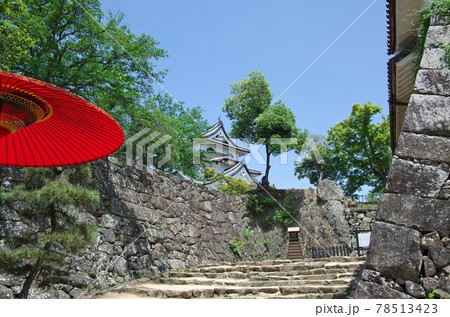 滋賀県彦根市：彦根城／時報鐘前から望む天守 78513423