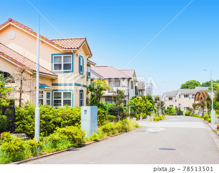 郊外の住宅地 無電柱化タウン 郊外の住宅地 無電柱化タウン 78513501