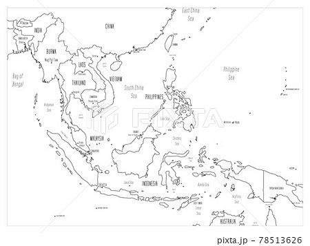 Southeast Asia map - hand-drawn cartoon style 78513626