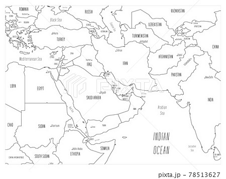 Middle East map - hand-drawn cartoon style 78513627
