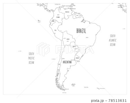 South America map - hand-drawn cartoon style 78513631