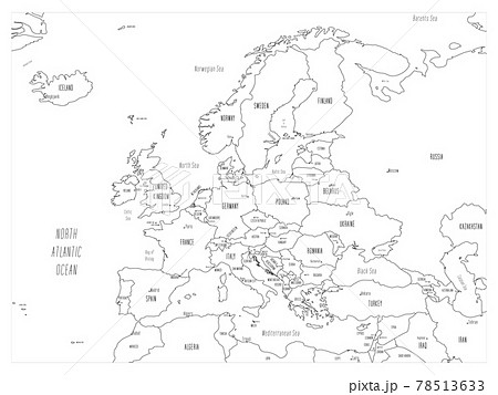 Europe map - hand-drawn cartoon style 78513633