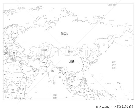 Asia map - hand-drawn cartoon style 78513634