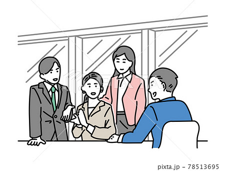 ジェンダー平等を実現しよう　話し合う男女のイラスト 78513695