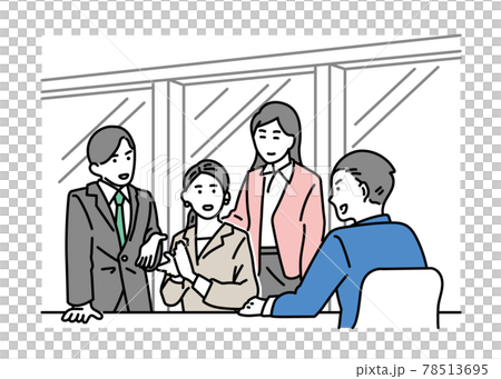 ジェンダー平等を実現しよう　話し合う男女のイラスト 78513695