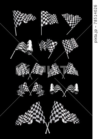Checkered Flags Vector set illustration on black 78514026