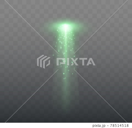 UFO light beam isolated. Green Light 78514518