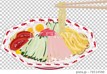 冷やし中華　箸　つまむ 78514590