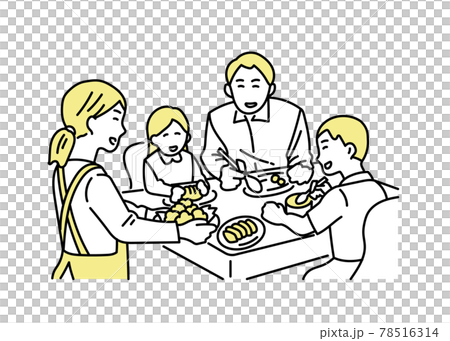 貧困をなくそう　豊かな食卓のイラスト 78516314