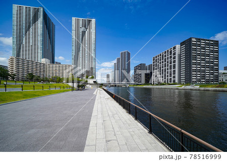 豊海運動公園から朝潮運河越しの「晴海テラス」「晴海レジデンス」「ドゥ・トゥール」「ザ東京タワーズ」 78516999