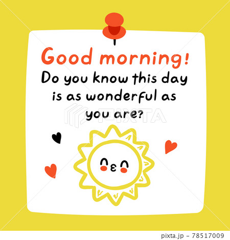 Good Morning Inspirational Quote Cute Funny のイラスト素材