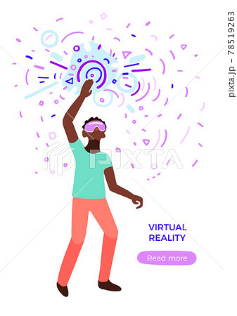 Vector design. Virtual reality. Black man figure. Computer technology 78519263