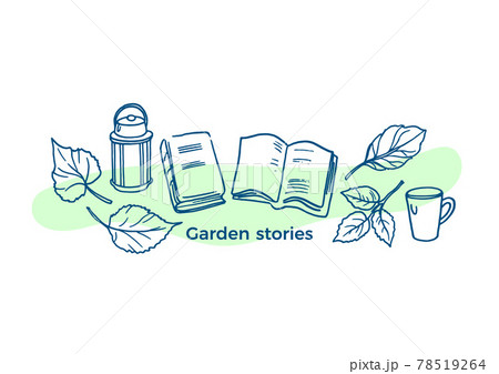 Vector symbol. Books in park. Relax day. Literarure story 78519264