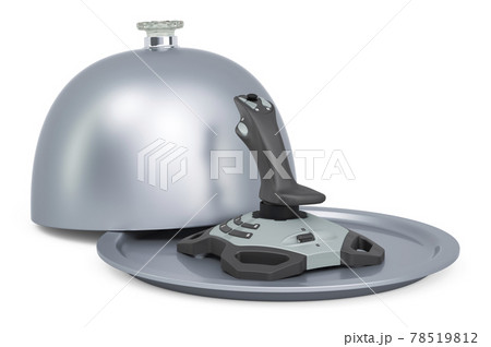 Restaurant cloche with joystick, 3D rendering 78519812