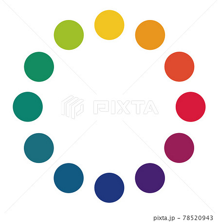 12色の基本カラー色環イラスト 12色の基本カラー色環イラスト 78520943