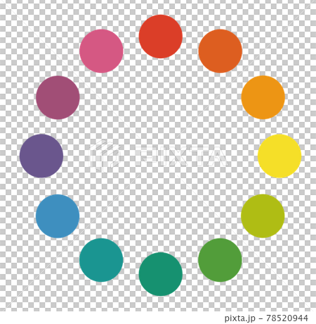 Illustration of the 12 basic colors of the color wheel 78520944