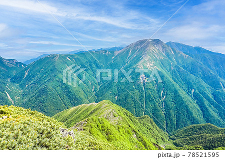 聖岳山頂から赤石岳1 聖岳山頂から赤石岳1 78521595