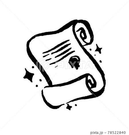 Magic mystical witch spell scroll hand drawn illustration 78522840