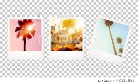夏のイメージ素材 - ポラロイド写真風 78523656