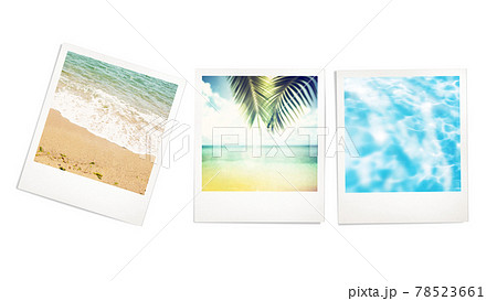 夏のイメージ素材 - ポラロイド写真風 夏のイメージ素材 - ポラロイド写真風 78523661