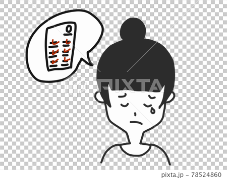 Sad woman who didn't get a good score on the test Sad woman who didn't get a good score on the test 78524860