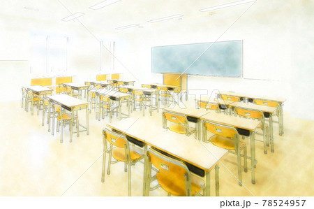 教室 水彩風イラスト 教室 水彩風イラスト 78524957