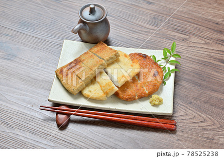長崎県の名物、揚げ蒲鉾、練り物、郷土料理、じゃこ天、いわし天、はも天。焼きじゃこ天など。 78525238
