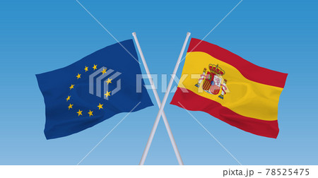 EUとスペインの旗 78525475