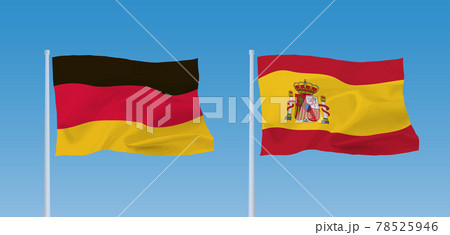 ドイツとスペインの国旗のイラスト素材