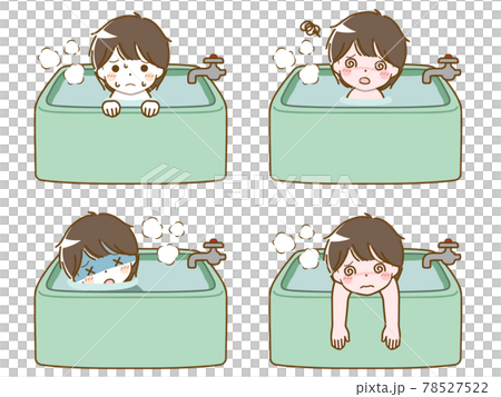 A young boy gets sick in the bath A young boy gets sick in the bath 78527522
