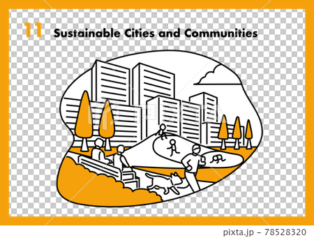 Creating a sustainable city: Urban development illustrations 78528320