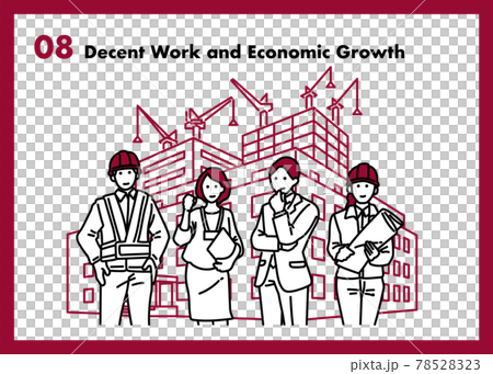 働きがいも経済成長も　働く男女のイラスト 78528323