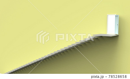 長い階段を登る　目標を目指して階段を上がる　様々な場面で使えるCGイメージ 78528658