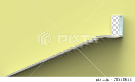 長い階段を登る　目標を目指して階段を上がる　様々な場面で使えるCGイメージ 78528658