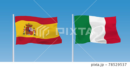 イタリアとスペインの国旗 78529537