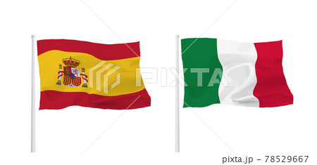 イタリアとスペインの国旗 78529667