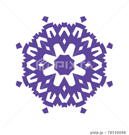 Violet, purple snowflake on white background, winter vector symbol on white background 78530098