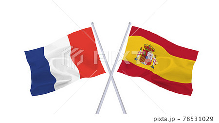 フランスとスペインの国旗 78531029