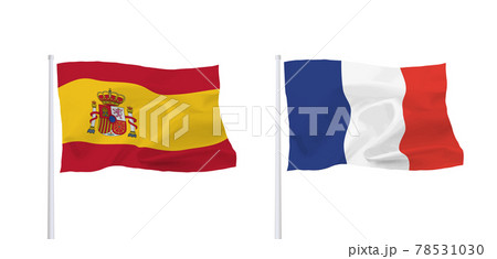 フランスとスペインの国旗 78531030