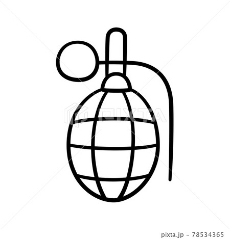 Doodle hand combat grenade. Children drawing of war grenade. Vector illustration in doodle style on white background 78534365