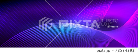 Abstract neon glowing light in the dark with waves. Shiny magic energy and motion concept, vector abstract wallpaper background 78534393
