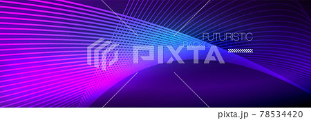 Abstract neon glowing light in the dark with waves. Shiny magic energy and motion concept, vector abstract wallpaper background 78534420