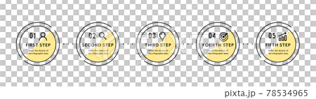 Infographic template Numbers Flow Simple Circle Marketing Material Steps 78534965