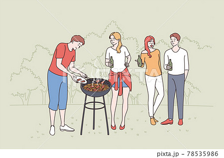 Having picnic and barbecue concept. Having picnic and barbecue concept. 78535986