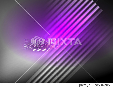 Bright neon color techno abstract background, shiny glowing neon lines in the dark background 78536205