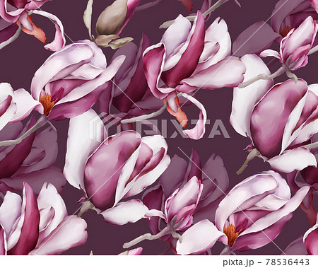 Seamless pattern with magnolias Seamless pattern with magnolias 78536443